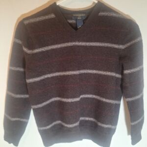 Banana Republic Merino Wool Striped V-Neck Sweater boys Size S
